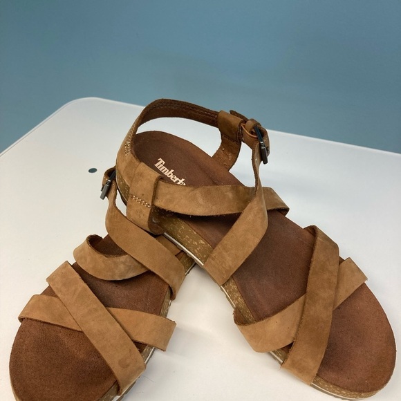 TIMBERLAND Sz 9.5 Malibu Waves Double Strap Leather  Sandals - Picture 4 of 15